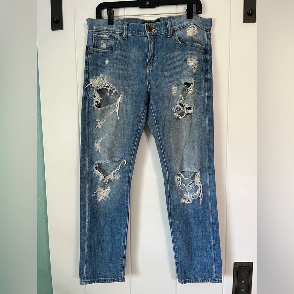 Lucky Brand Women's Distressed Blue Boyfriend Jeans